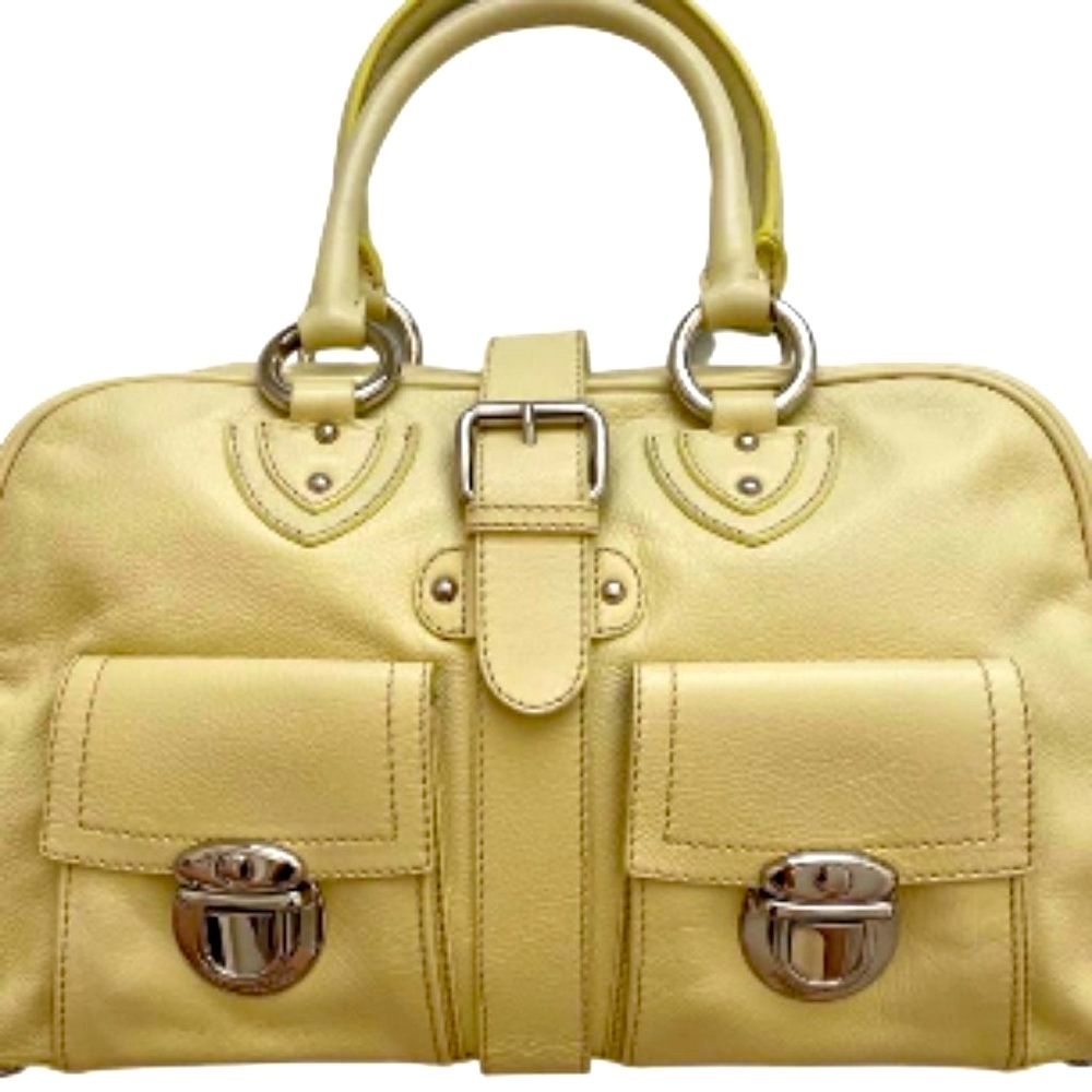 Marc Jacobs Venetia Handbag in Yellow with Silver Hardware
